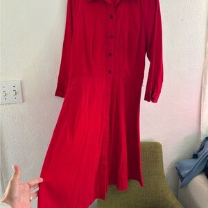 American Living Red Long Sleeve Dress